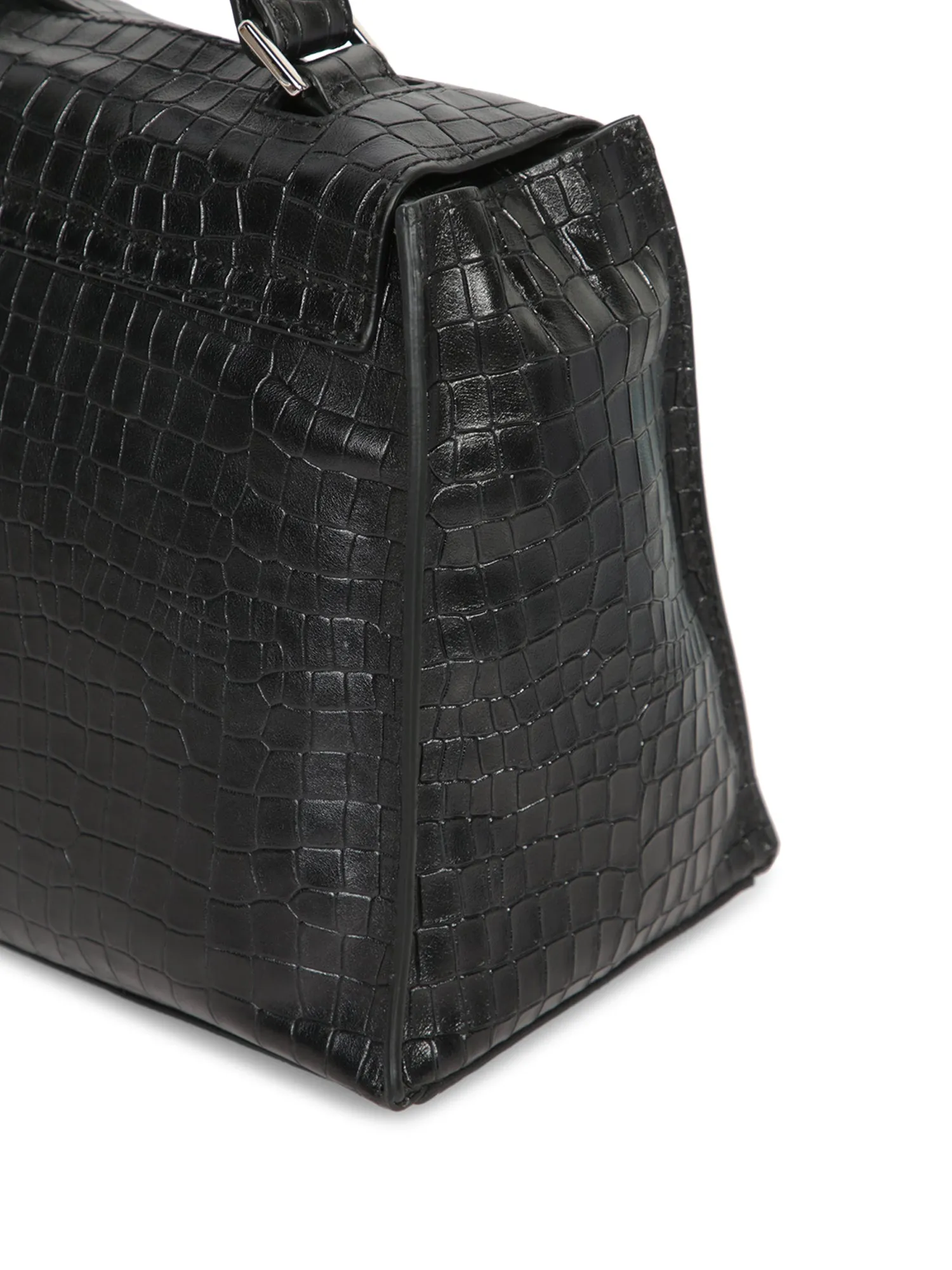 Sveva Crocodile Black Bag