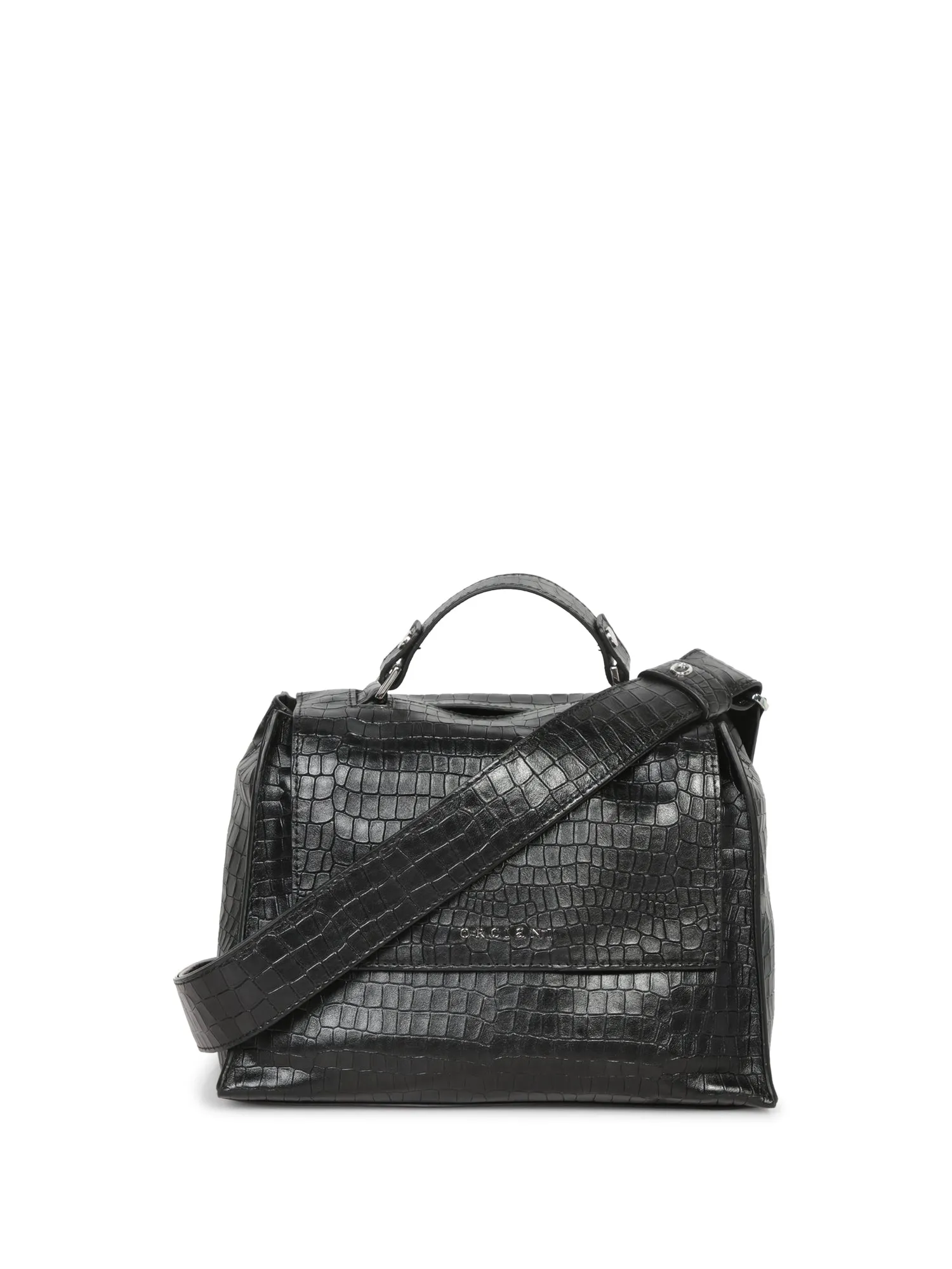 Sveva Crocodile Black Bag