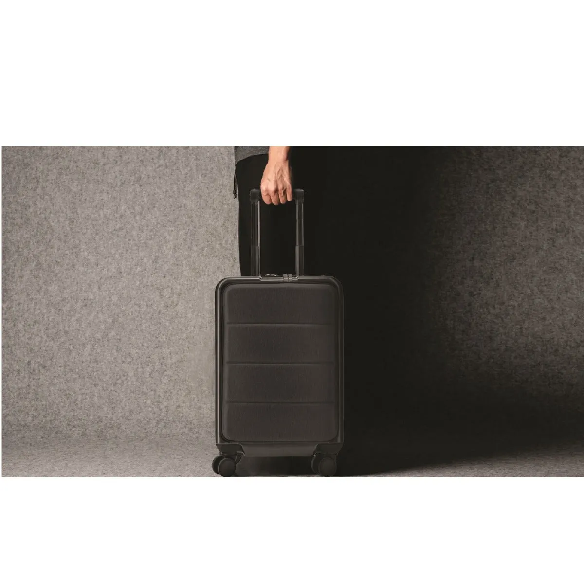 TBSN 104 CASHEL - 20 Inch Trolley Case With Front Pocket - Dark Grey