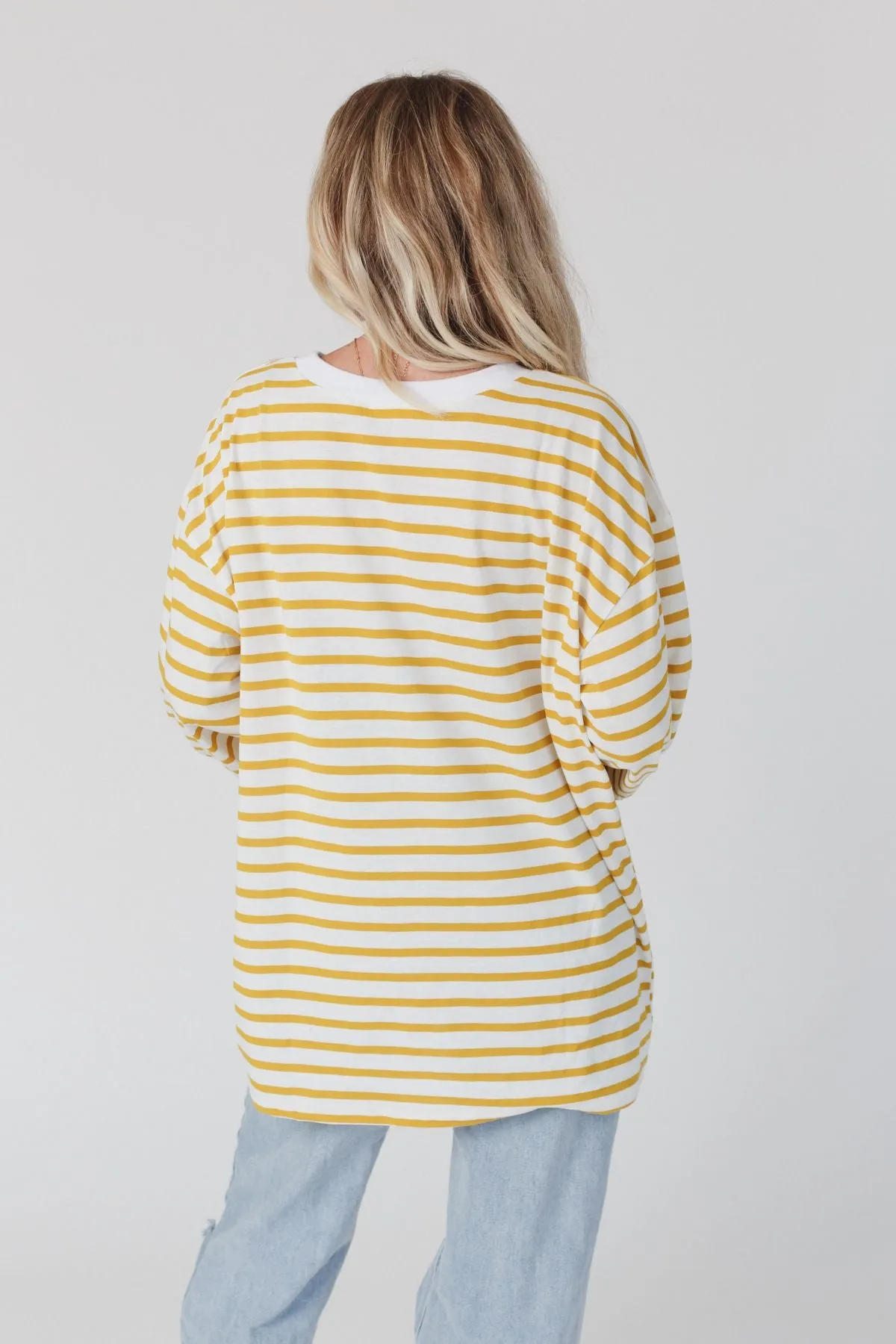 Team Spirit Oversized Stripe Top - Yellow