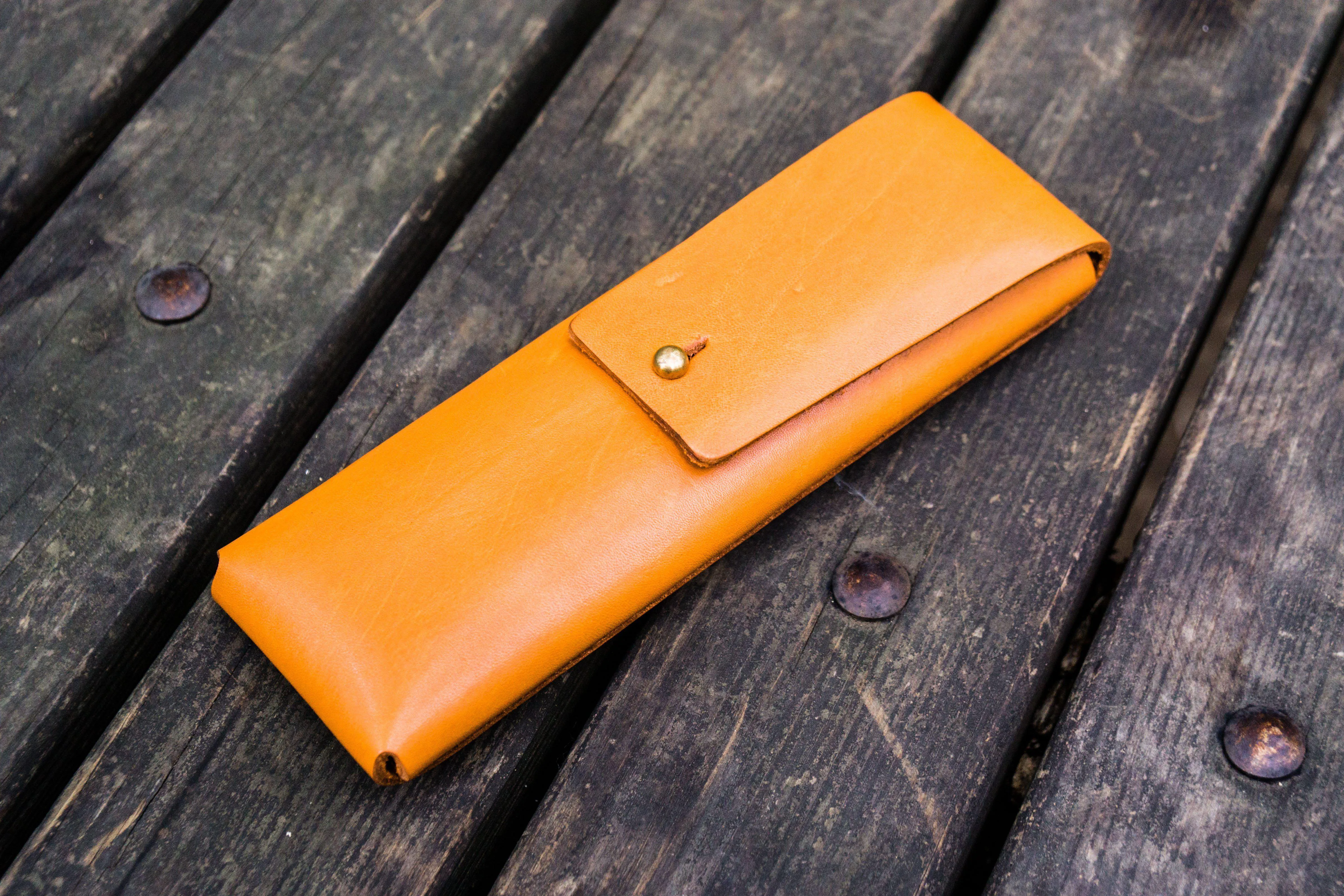 The Charcoal Leather Pencil Case for Blackwing Pencils - Orange