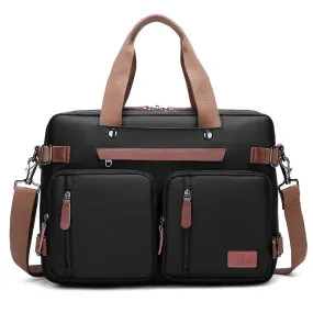 THE CLOWNFISH 3 in 1 Convertible Laptop Messenger Bag | Adjustable Straps | 15.6 inch | Black