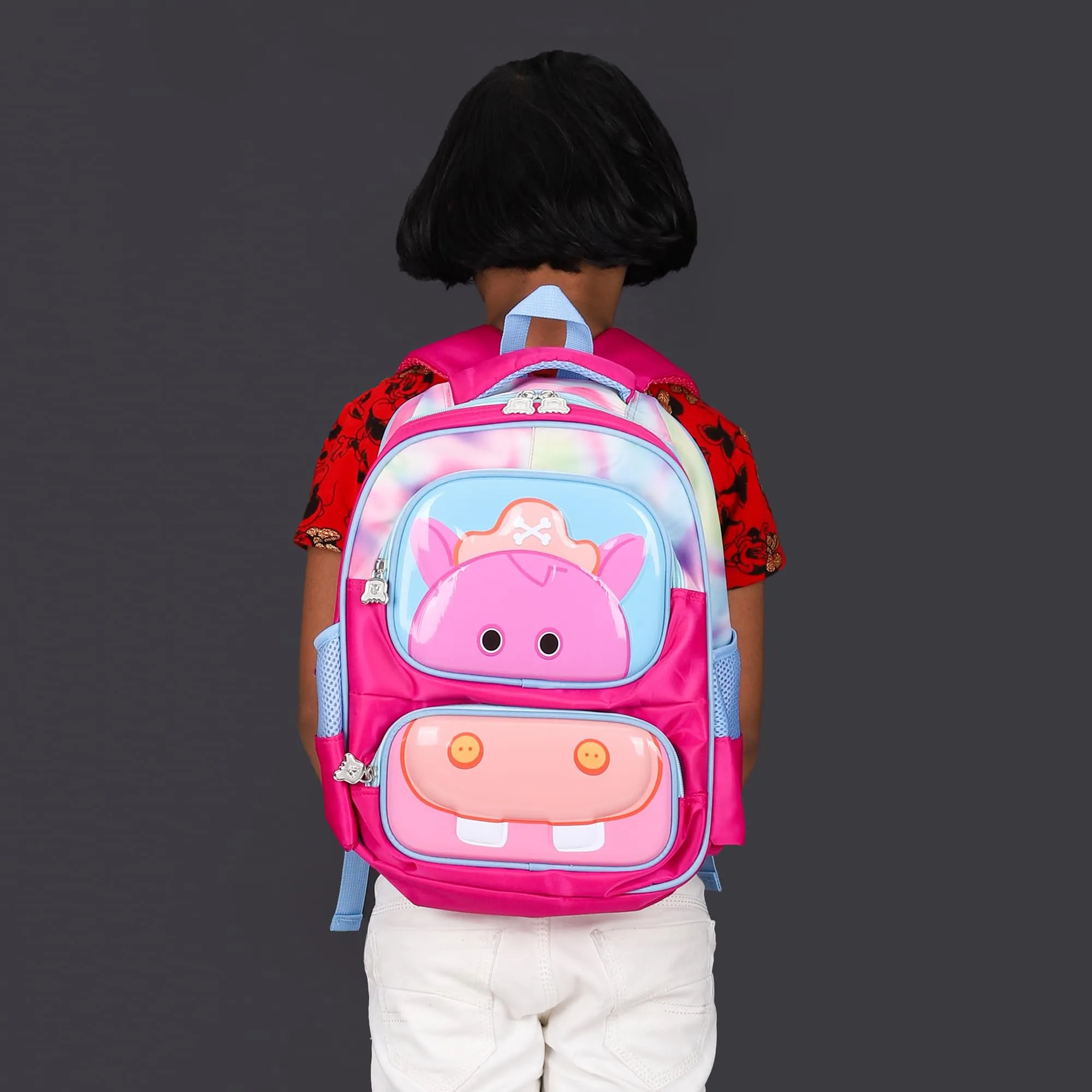 THE CLOWNFISH Little Champ Series Polyester 13.6 Litres Kids Backpack School Bag Daypack Sack Picnic Bag for Tiny Tots-Age Group 3-5 years (Dark Pink)