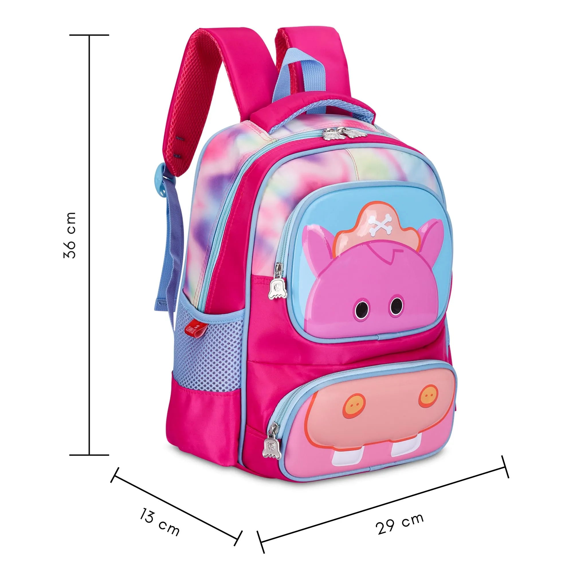 THE CLOWNFISH Little Champ Series Polyester 13.6 Litres Kids Backpack School Bag Daypack Sack Picnic Bag for Tiny Tots-Age Group 3-5 years (Dark Pink)