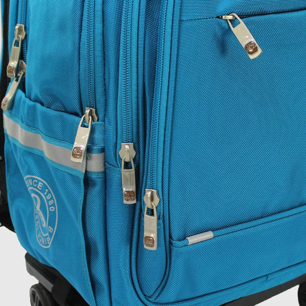 Turquoise 18 Inches Trolley Backpack   Pencil Case