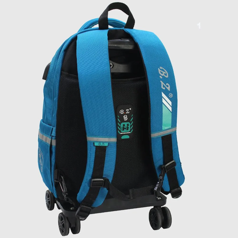 Turquoise 18 Inches Trolley Backpack   Pencil Case