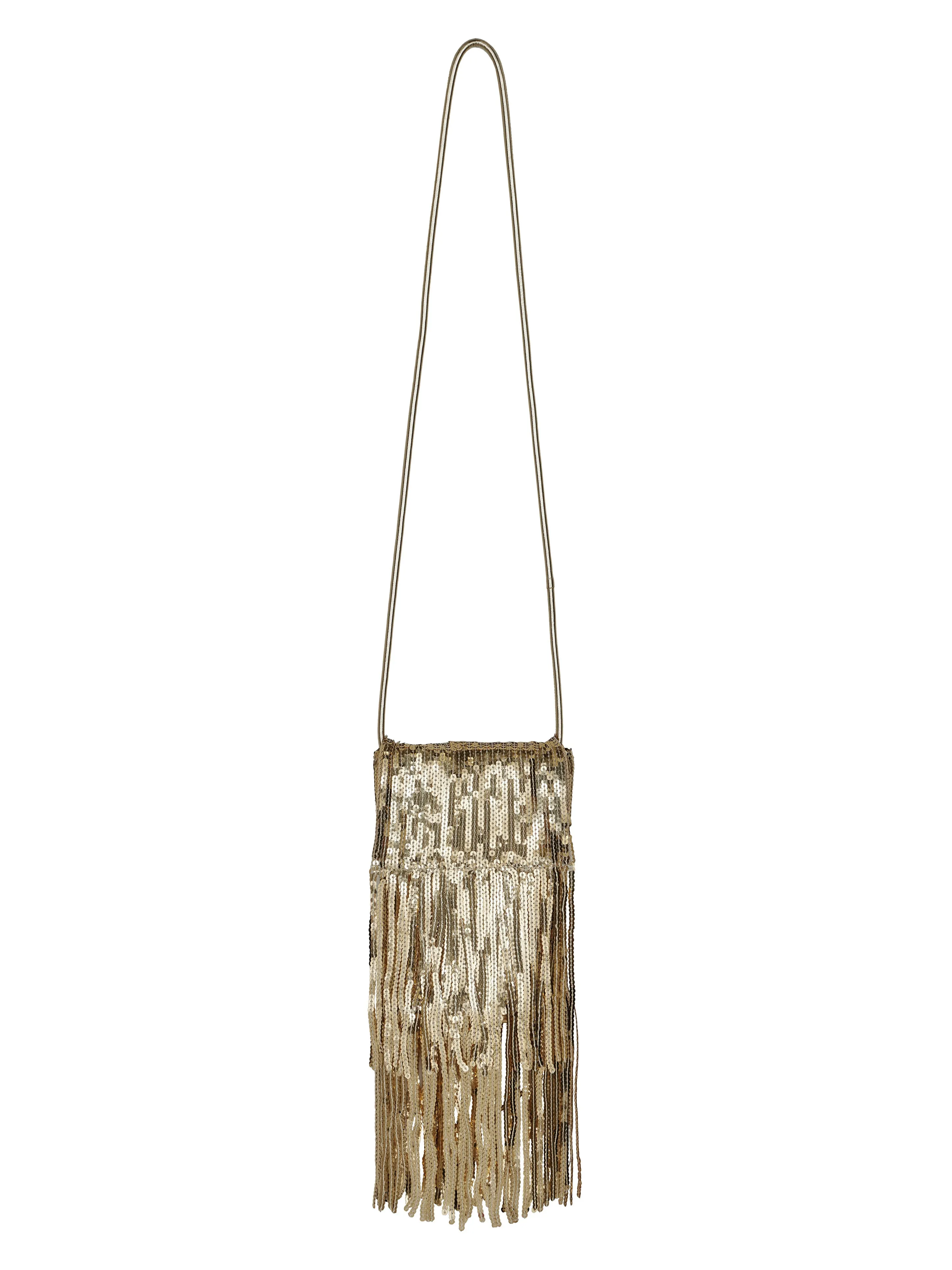 UND SPANGLE FRINGE SHOULDER BAG