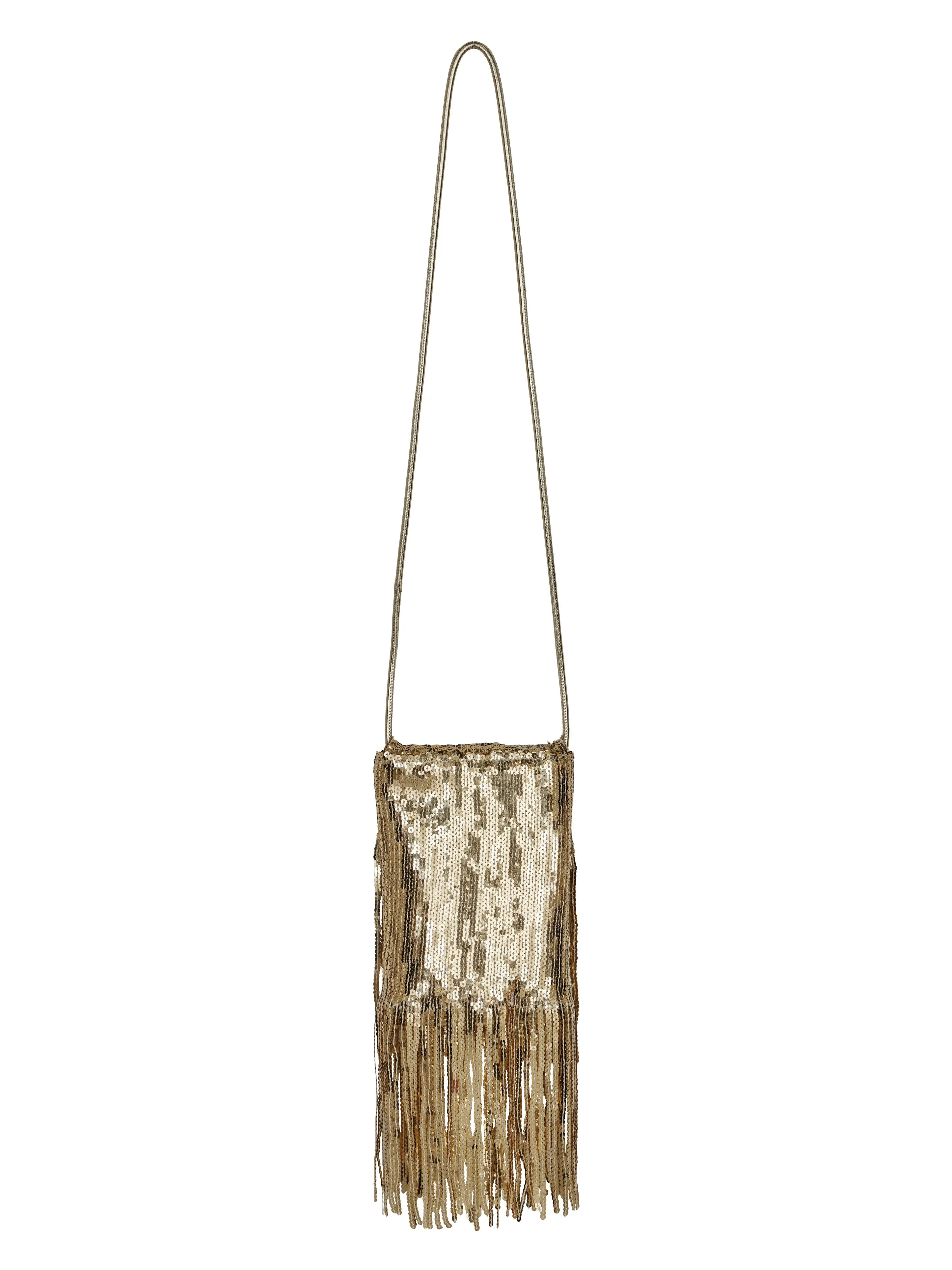 UND SPANGLE FRINGE SHOULDER BAG