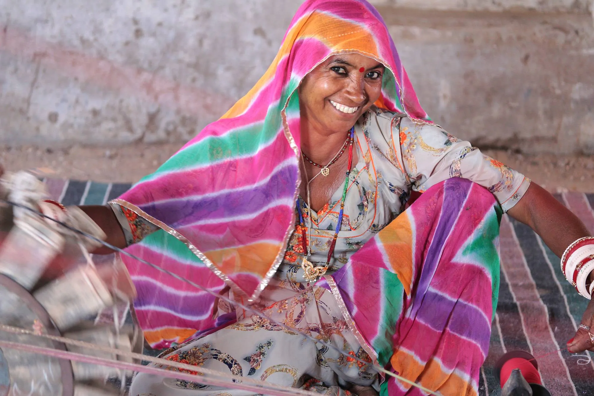 Unique Hand Woven Cotton Shoulder Bag - Rajasthan Rapture