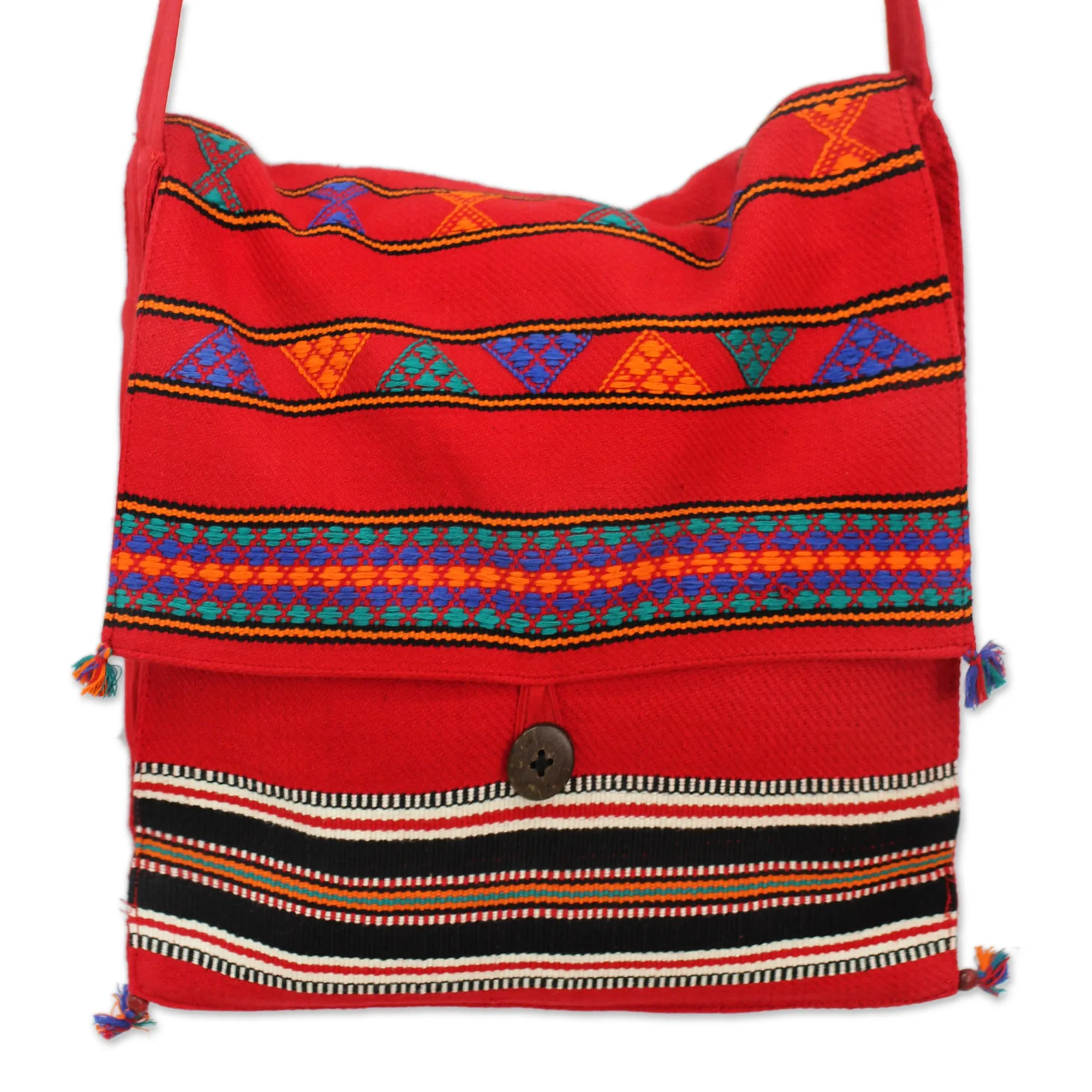 Unique Hand Woven Cotton Shoulder Bag - Rajasthan Rapture