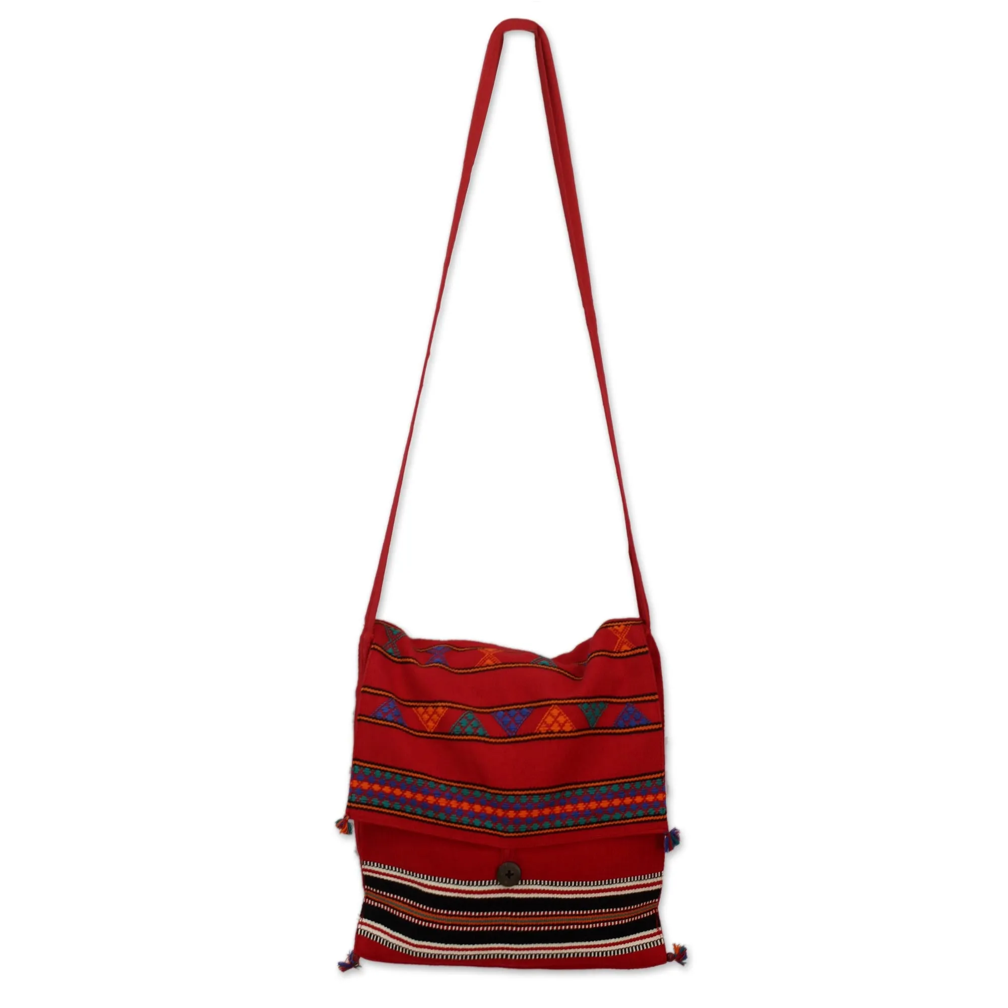 Unique Hand Woven Cotton Shoulder Bag - Rajasthan Rapture