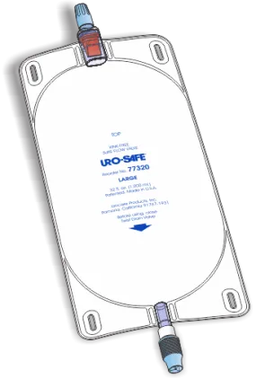 Urocare 77320 Uro-Safe Disposable Clear/White Vinyl Urinary Leg Bag Large, 32 Fl.oz. Capacity, Transparent Front/White-Opaque Back, Twist-Drain Closure