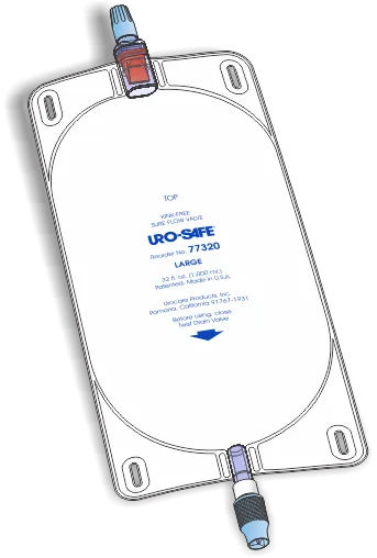 Urocare 77320 Uro-Safe Disposable Clear/White Vinyl Urinary Leg Bag Large, 32 Fl.oz. Capacity, Transparent Front/White-Opaque Back, Twist-Drain Closure