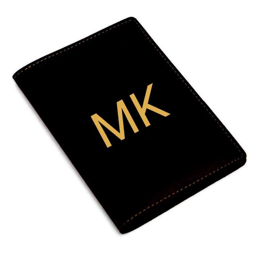 Vegan Leather Customized Passport Holder with Name for Men - Initials