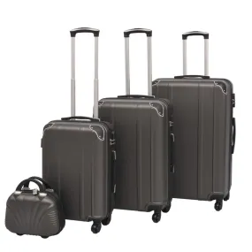 vidaXL Four Piece Hardcase Trolley Set Anthracite