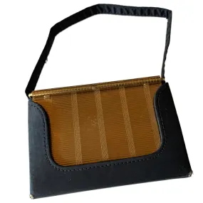 Volupte Compact Carry All in One Black Mini Bag Case circa 1940s