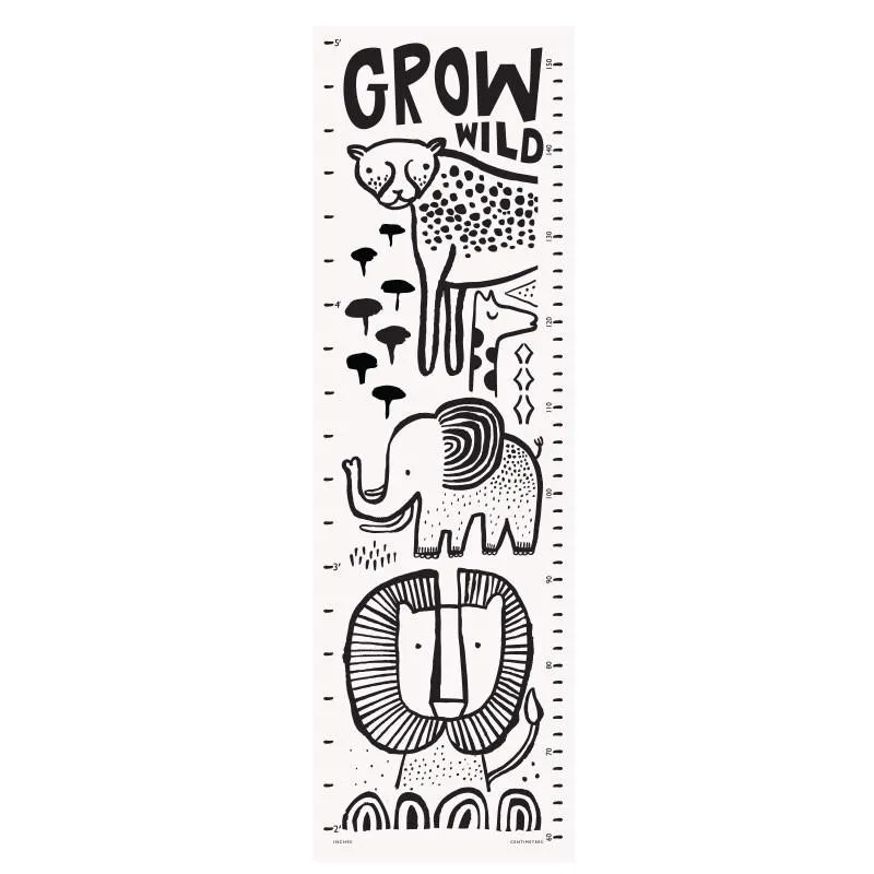 Wee Gallery Growing Wild height chart with Safari animals