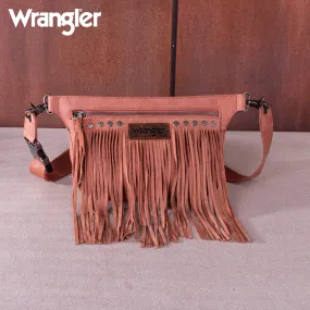 WG73-8194  Wrangler Fringe  Fanny Pack Belt Bag Sling Bag - Coral