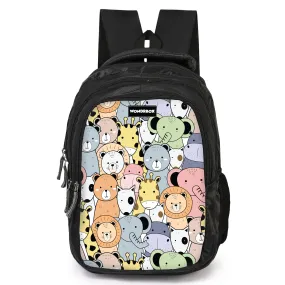 WONDRBOX Animals School Bag For Boys and Girls Age 8 and above