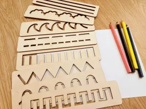 Wooden Montessori Pattern Stencil Set - 016