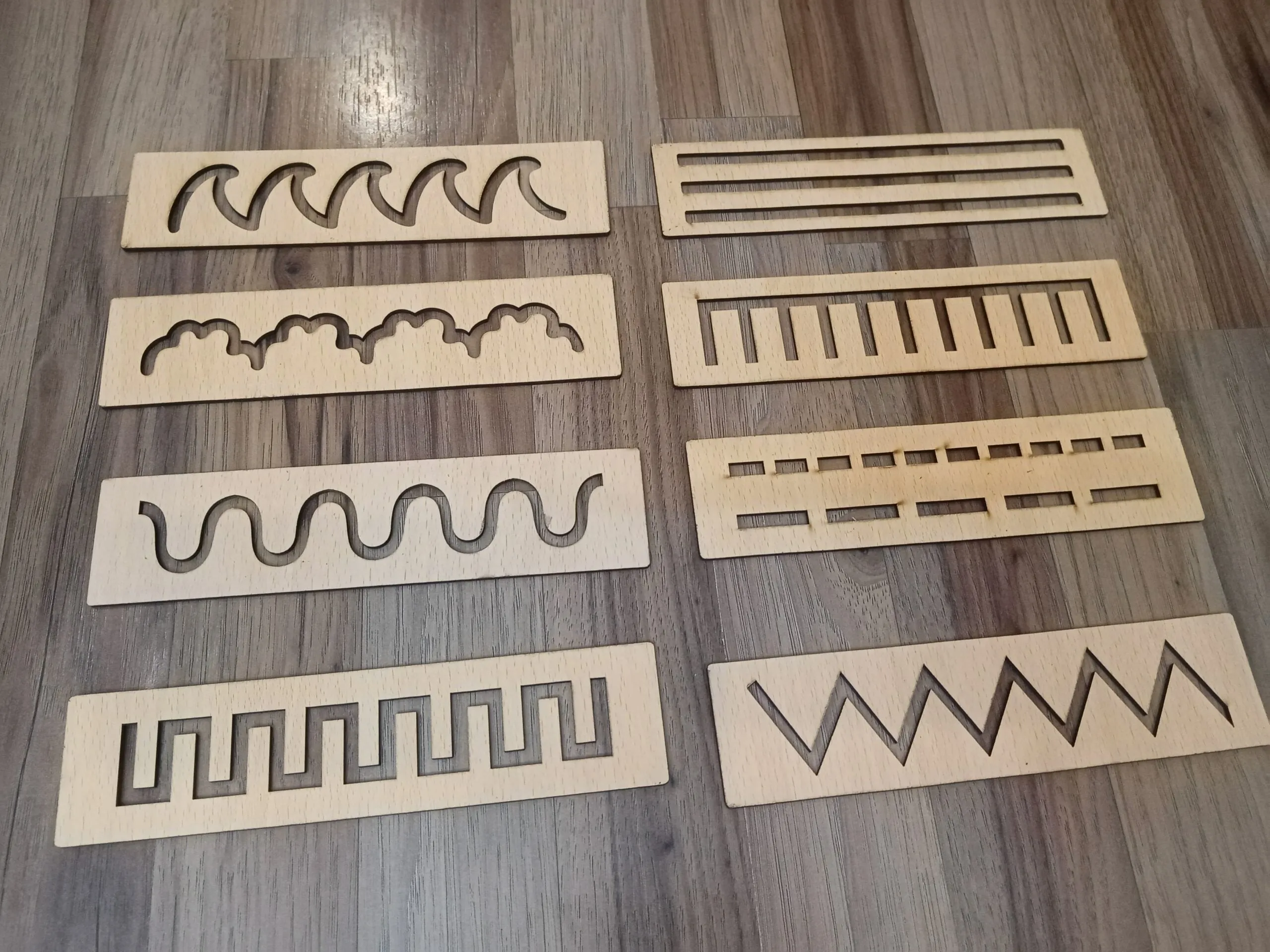 Wooden Montessori Pattern Stencil Set - 016