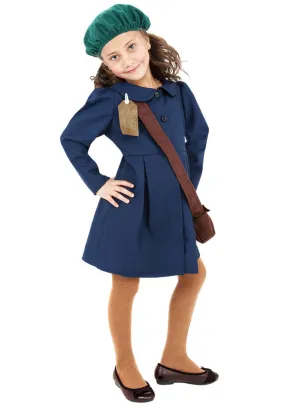 World War II Evacuee Girl Costume, Blue