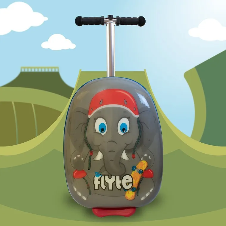 Zinc Flyte Scooter Suitcase Children's Luggage - Eddie The Elephant