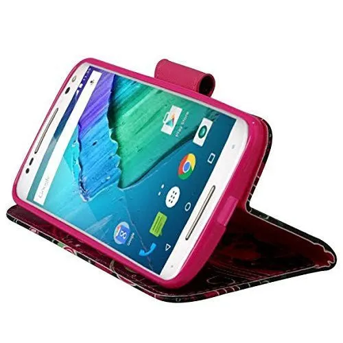 ZTE Speed Case | Maven | Atrium | Scend | Overture 2 | Fanfare Wrist Strap Magnetic Fold[Kickstand] Pu Leather Wallet Case with ID & Credit Card Slots for ZTE Speed - Heart Butterflies